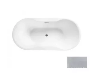 Besco WA-150-NSC NAVIA GLAM SREBRNA wanna wolnostojąca maskownica syfonu z przelewem czarna 150 x 80 - Wanny - miniaturka - grafika 2