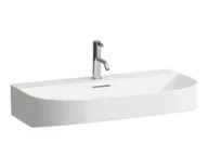 Umywalki - Laufen Sonar Umywalka wisząca 80x42 cm z 3 otworam na baterię biała z powłoką LCC H8103444001081 - miniaturka - grafika 1