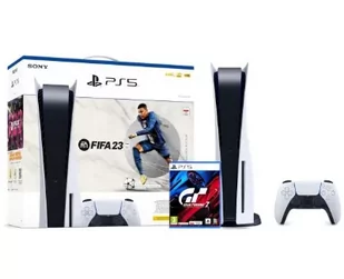 Sony PlayStation 5 (PS5) + FIFA 23 + Gran Turismo 7 - Konsole Playstation - miniaturka - grafika 1